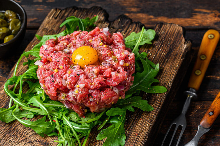 tartare de boeuf au couteau